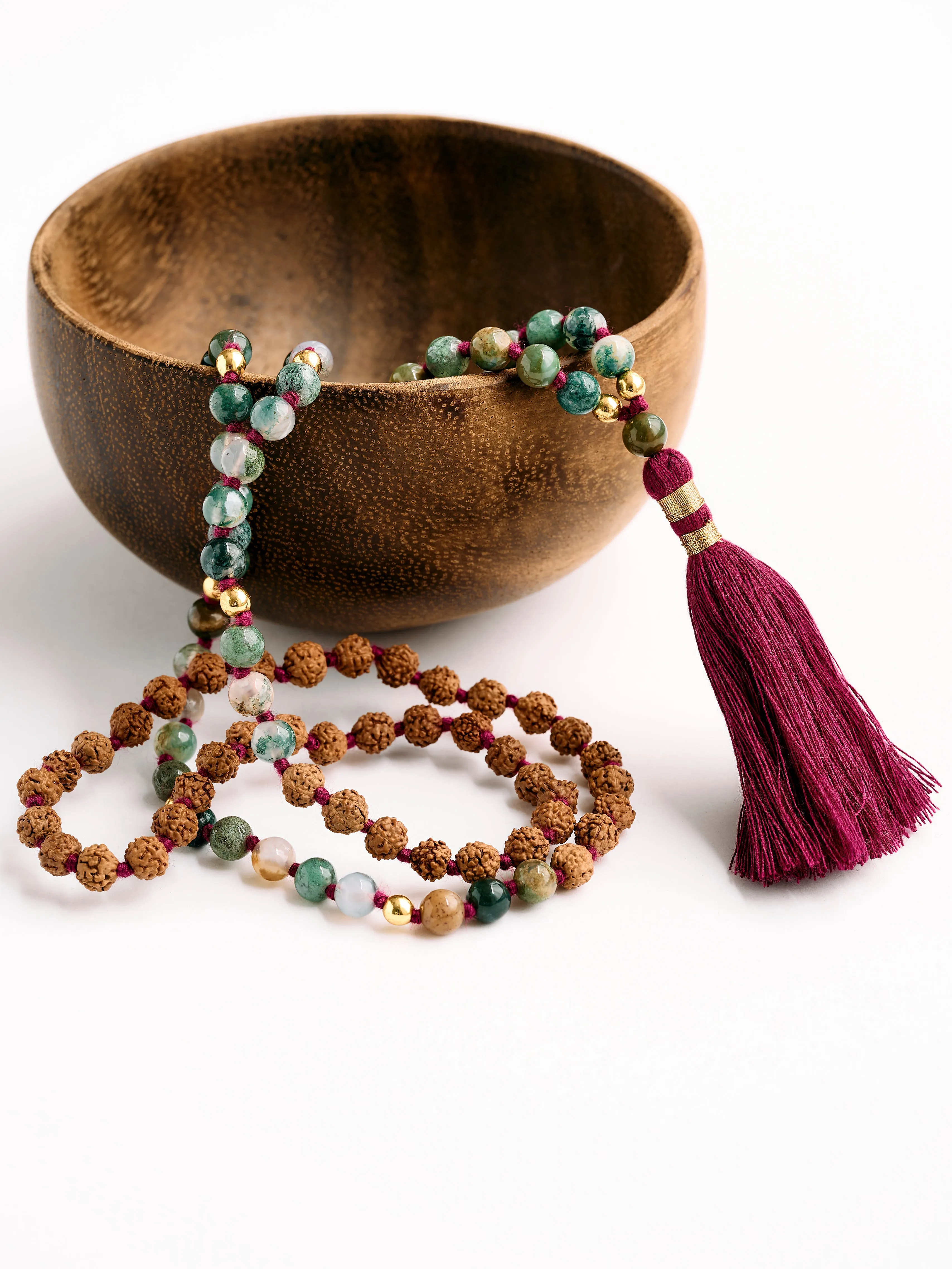 Mala Bead Necklace - Indian Agate