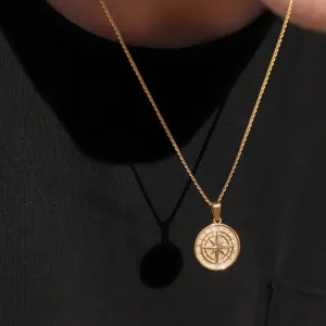 Men's Compass Pendant Necklace