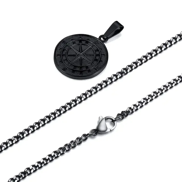 Men's Compass Pendant Necklace