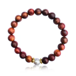 My Sanctuary - Meditation Mala Wood and Pearl Bracelet