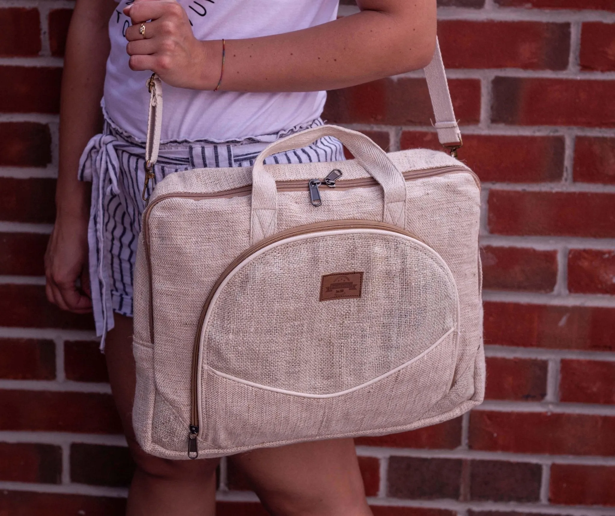 Natural Hemp Laptop Bag || Sustainable Organic Line || Handmade