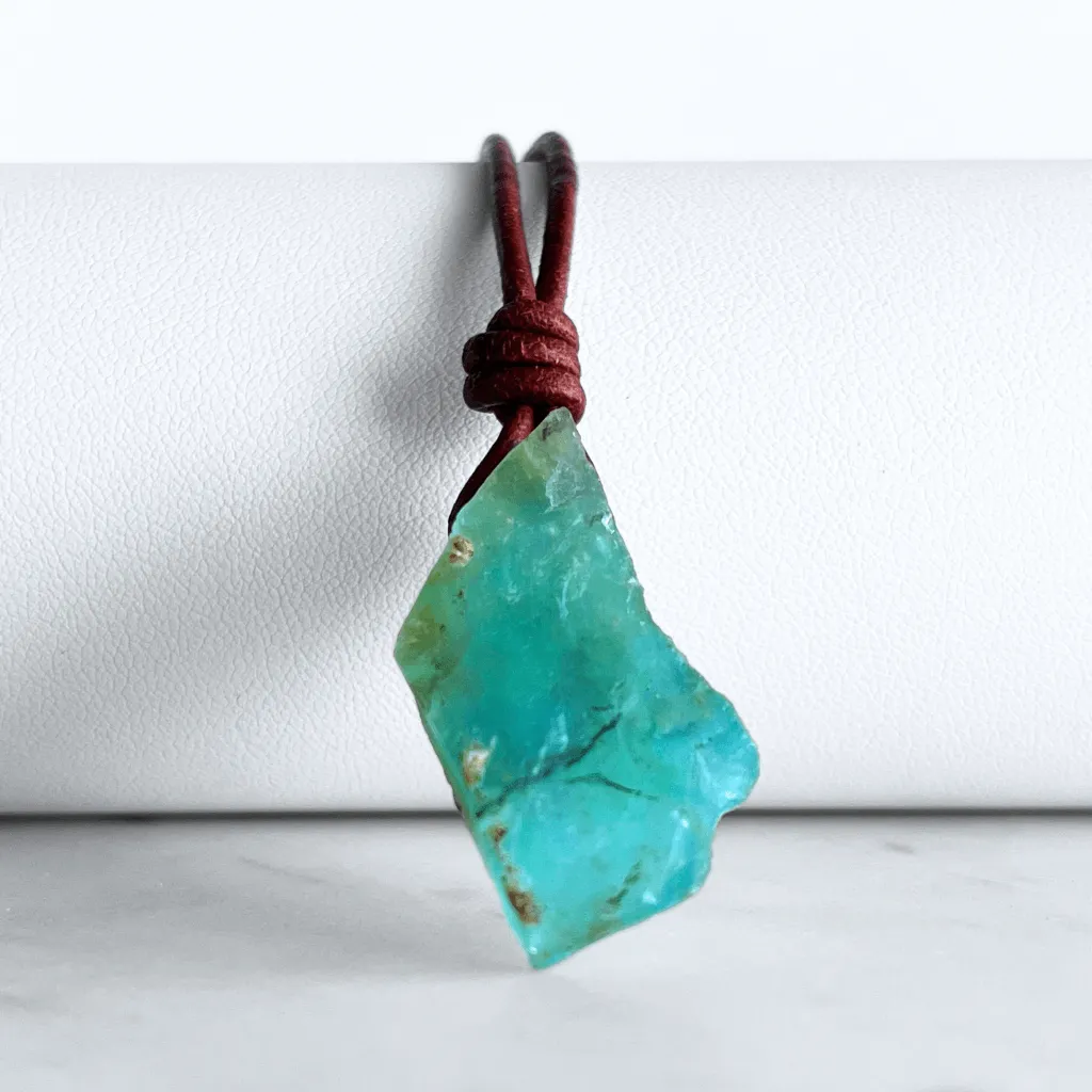 OOAK Raw Andean Opal Gemstone Pendant - Andean Dreams