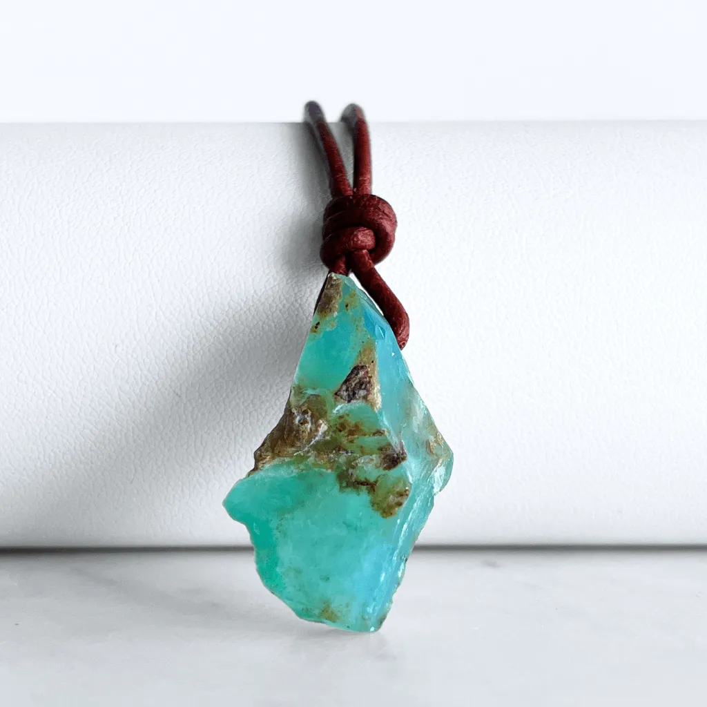 OOAK Raw Andean Opal Gemstone Pendant - Andean Dreams