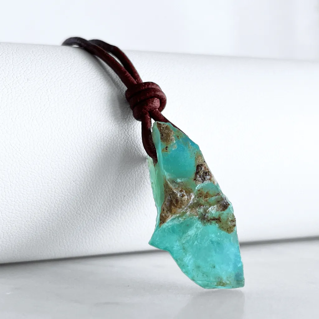 OOAK Raw Andean Opal Gemstone Pendant - Andean Dreams