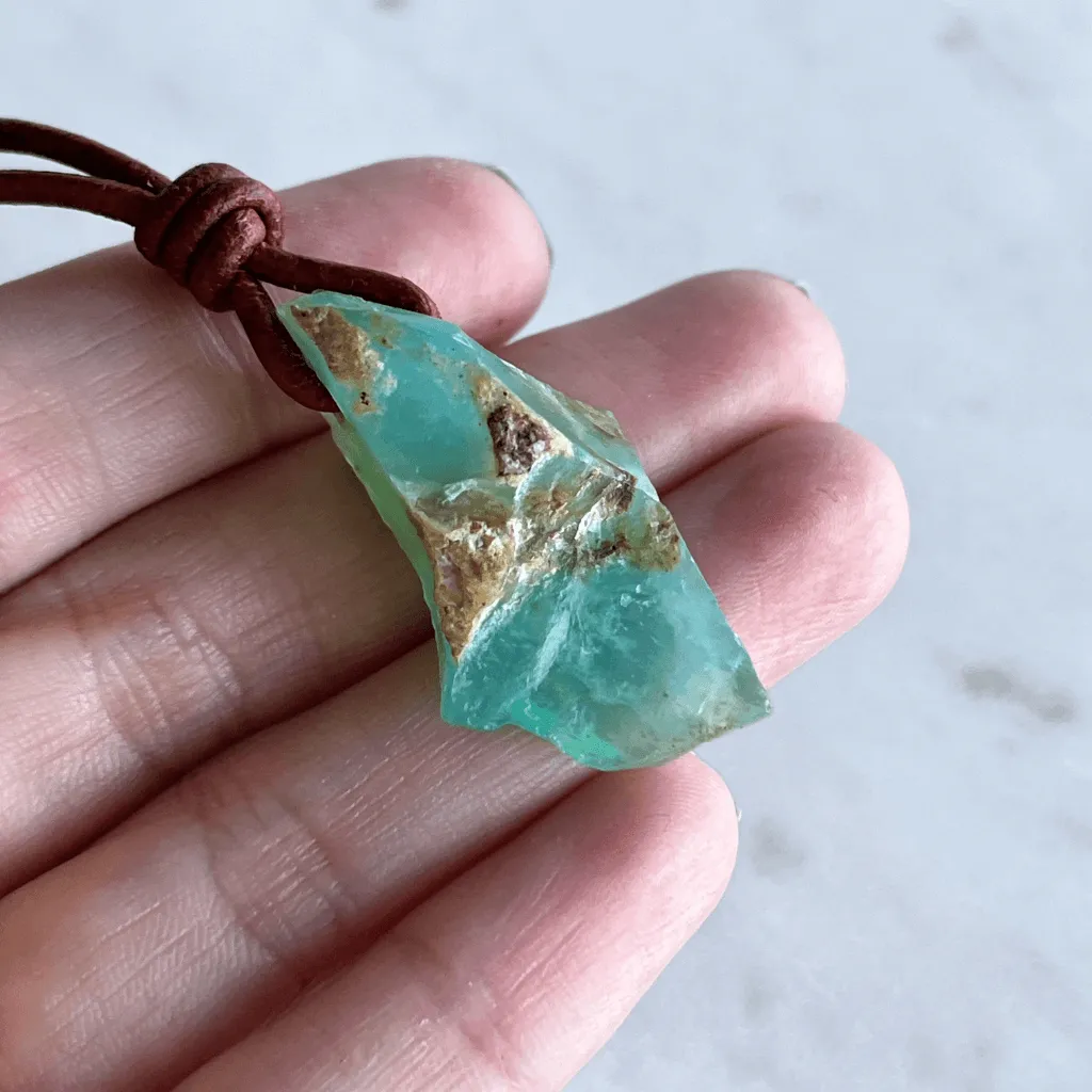 OOAK Raw Andean Opal Gemstone Pendant - Andean Dreams