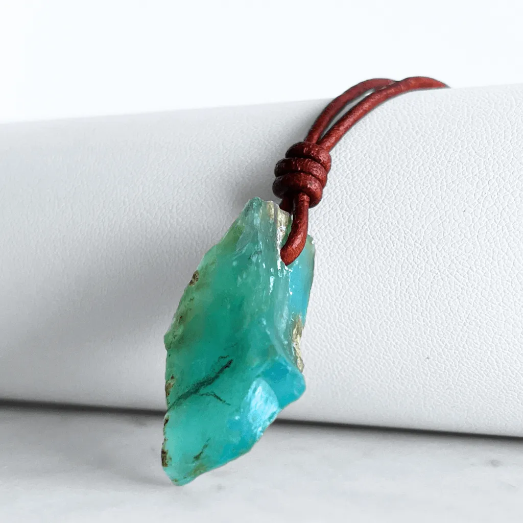 OOAK Raw Andean Opal Gemstone Pendant - Andean Dreams