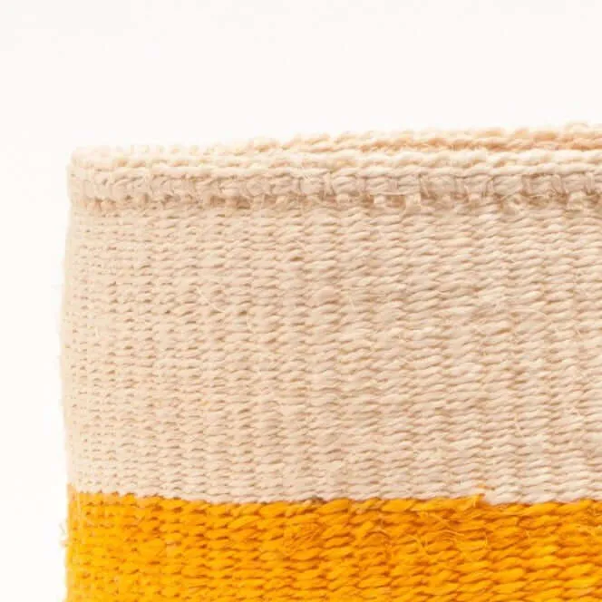 Orange Colour Block Sisal Basket