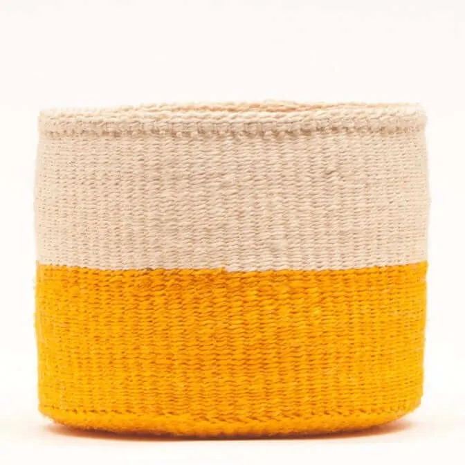 Orange Colour Block Sisal Basket