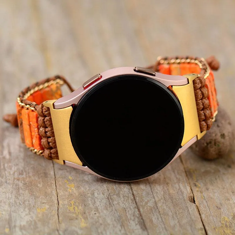 Orange Jasper Samsung Galaxy Watch 4 Band