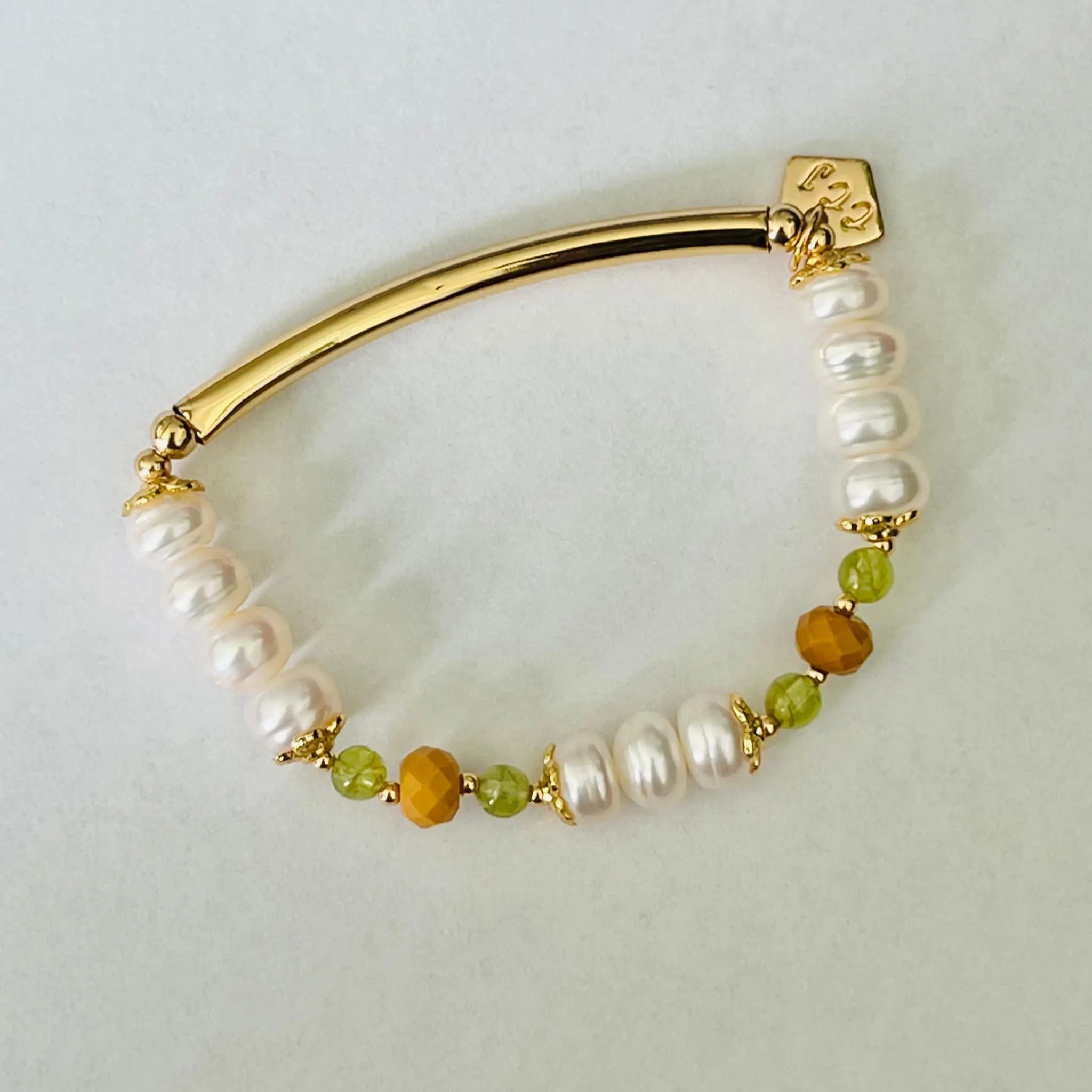 Pearls & Peridot Diadem Bracelet