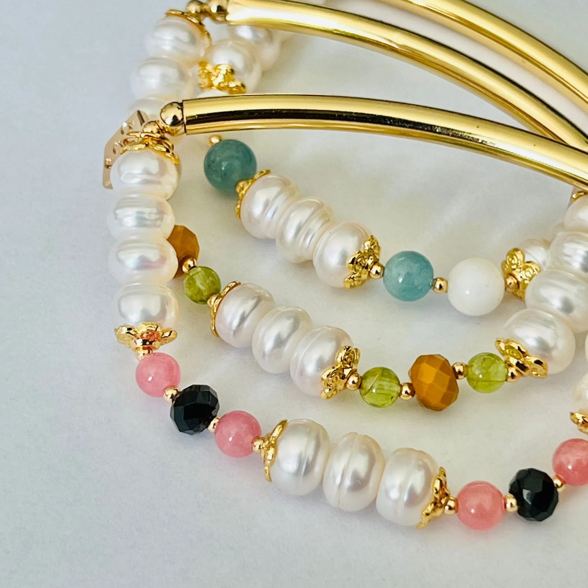 Pearls & Peridot Diadem Bracelet