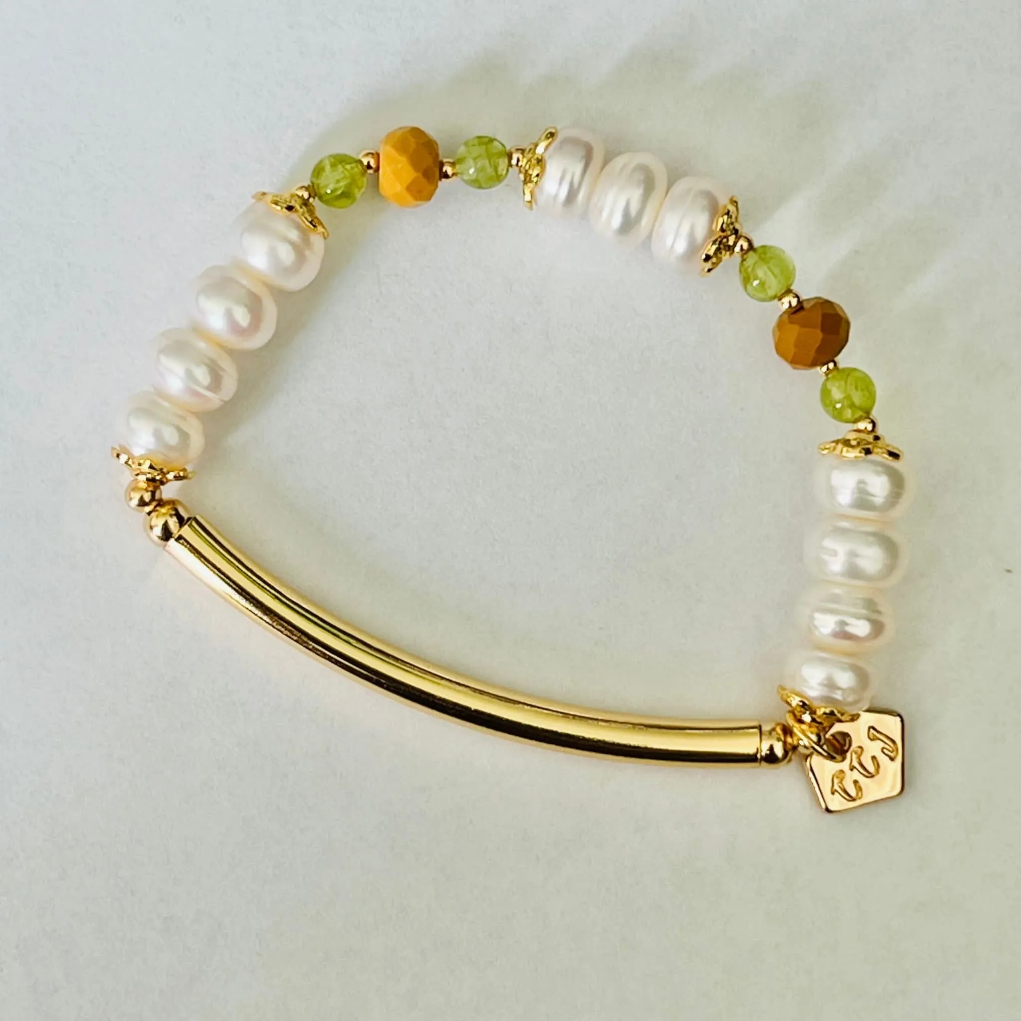 Pearls & Peridot Diadem Bracelet