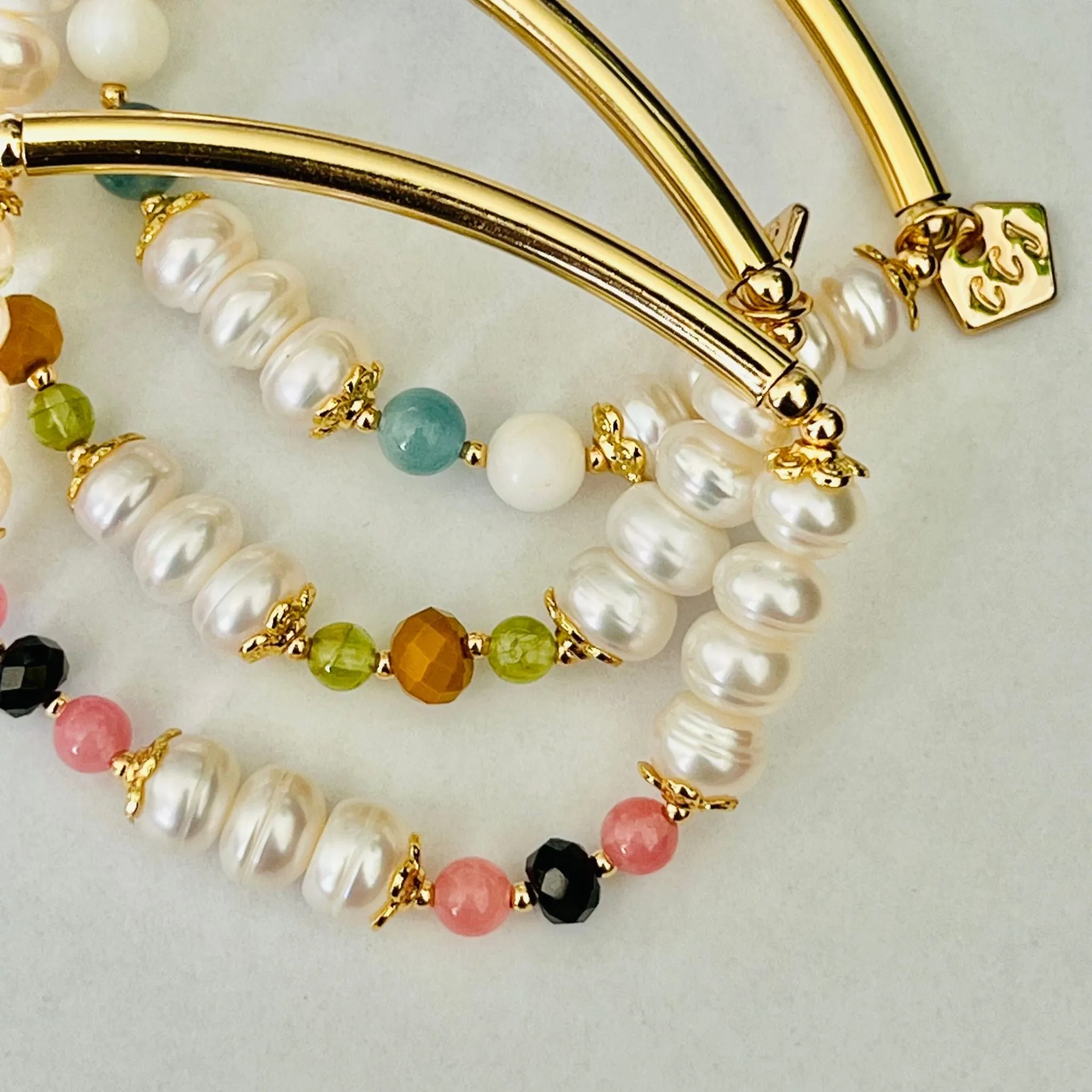 Pearls & Peridot Diadem Bracelet