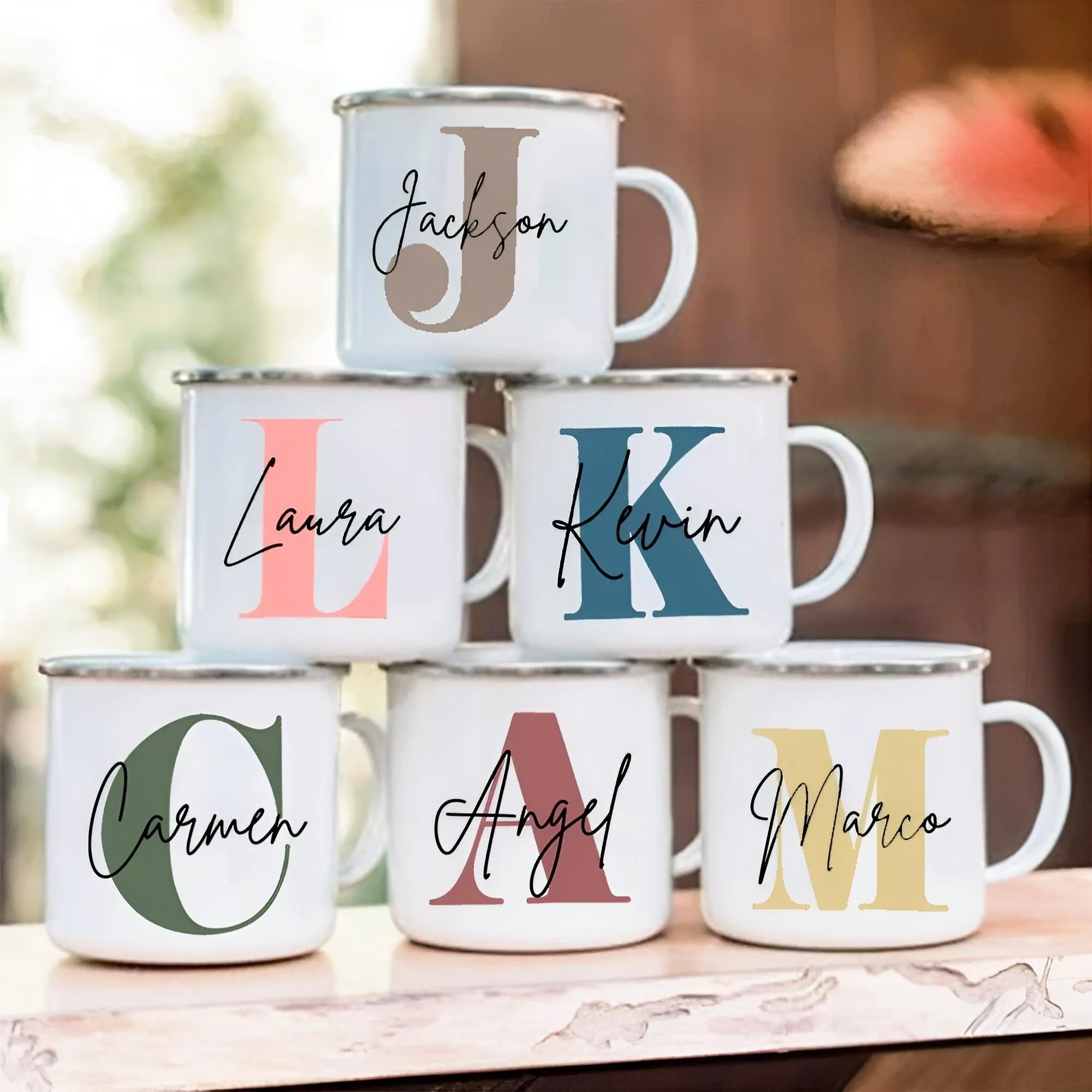 Personalized Initial Name Mug Coffee Cup Bachelorette Party Best Man Bridesmaid Cups Wedding Birthday Christmas Gift for Men Women