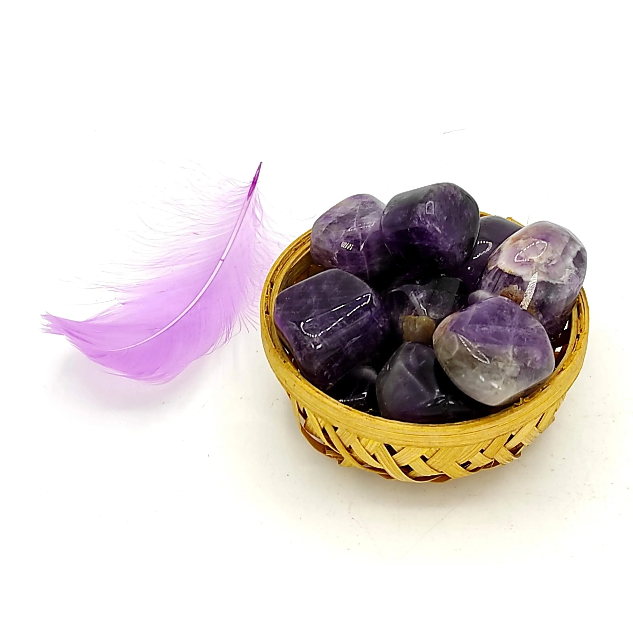 Plus Value Amethyst Tumbled Stone Reiki Healing Crystals (200 Grams, Purple)