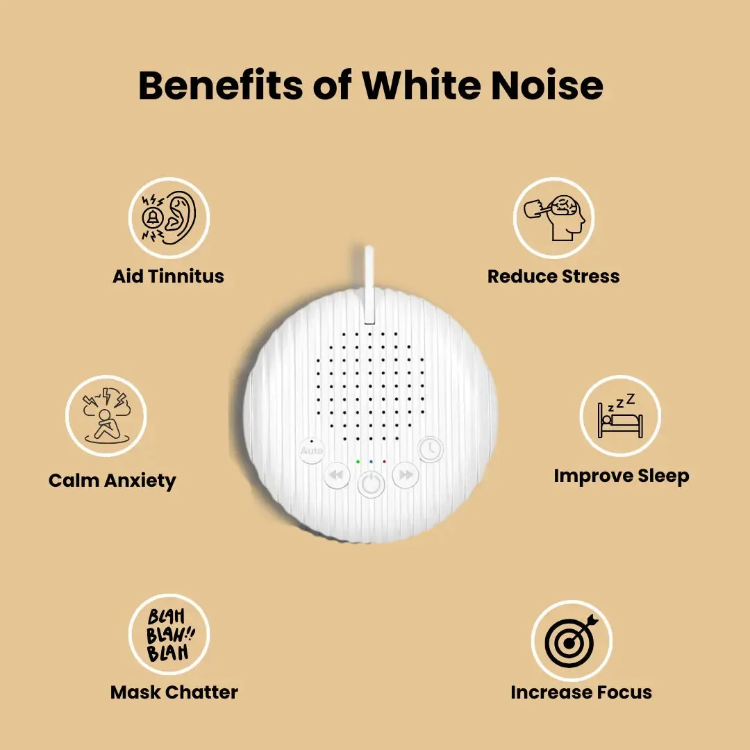 Portable White Noise Machine. Transform Your Sleep. 10 Sounds.