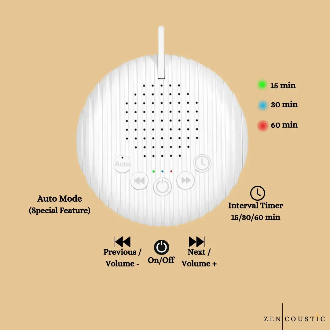 Portable White Noise Machine. Transform Your Sleep. 10 Sounds.