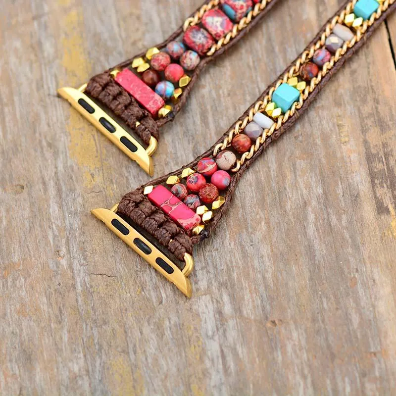 Red Jasper Beads Apple Watch Band