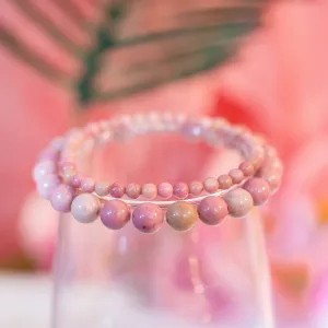 Rhodonite Beaded Crystal Bracelet