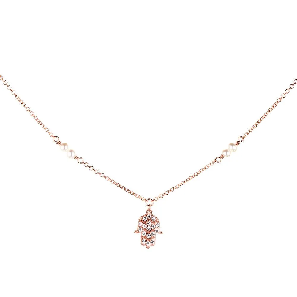 Rose Gold Hamsa Necklace