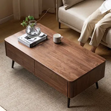 Rustic Solid Walnut Wood Coffee Table (Antique Luxurious )