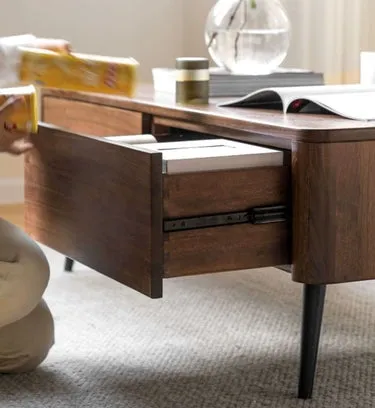 Rustic Solid Walnut Wood Coffee Table (Antique Luxurious )