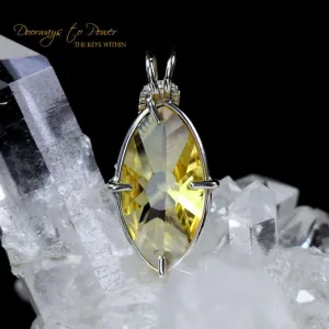 Siberian Gold Quartz Infinite Eye Crystal Pendant