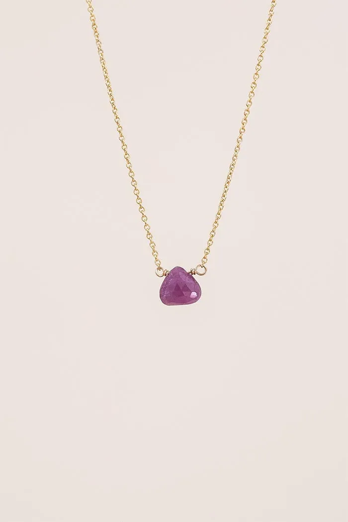 Single Stone Necklace - Pink Sapphire