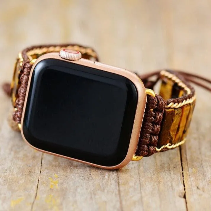 Tigers Eye Beads Apple Watch Band