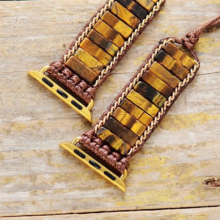 Tigers Eye Beads Apple Watch Band