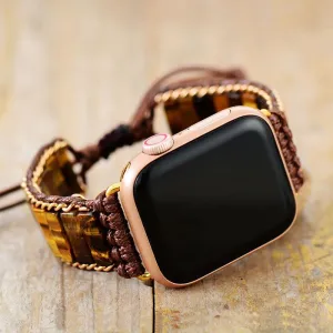 Tigers Eye Beads Apple Watch Band