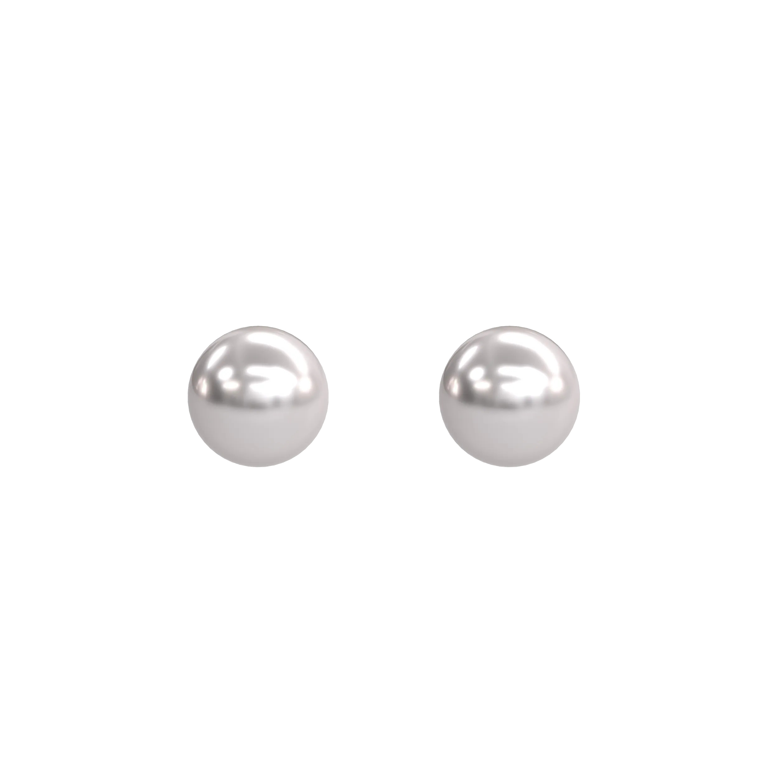 White Akoya Round Pearl Stud Earrings