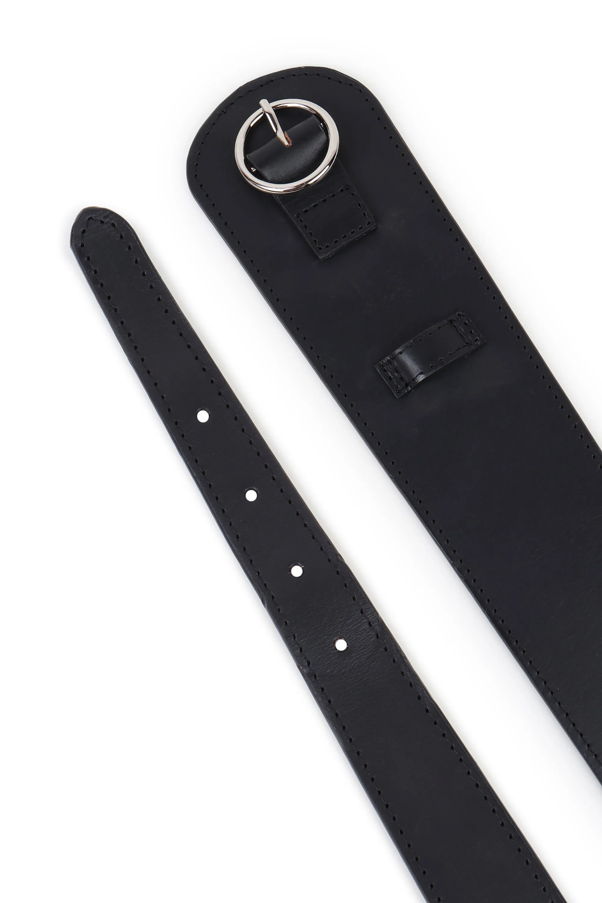 Wide Upcycled Leather Belt Black