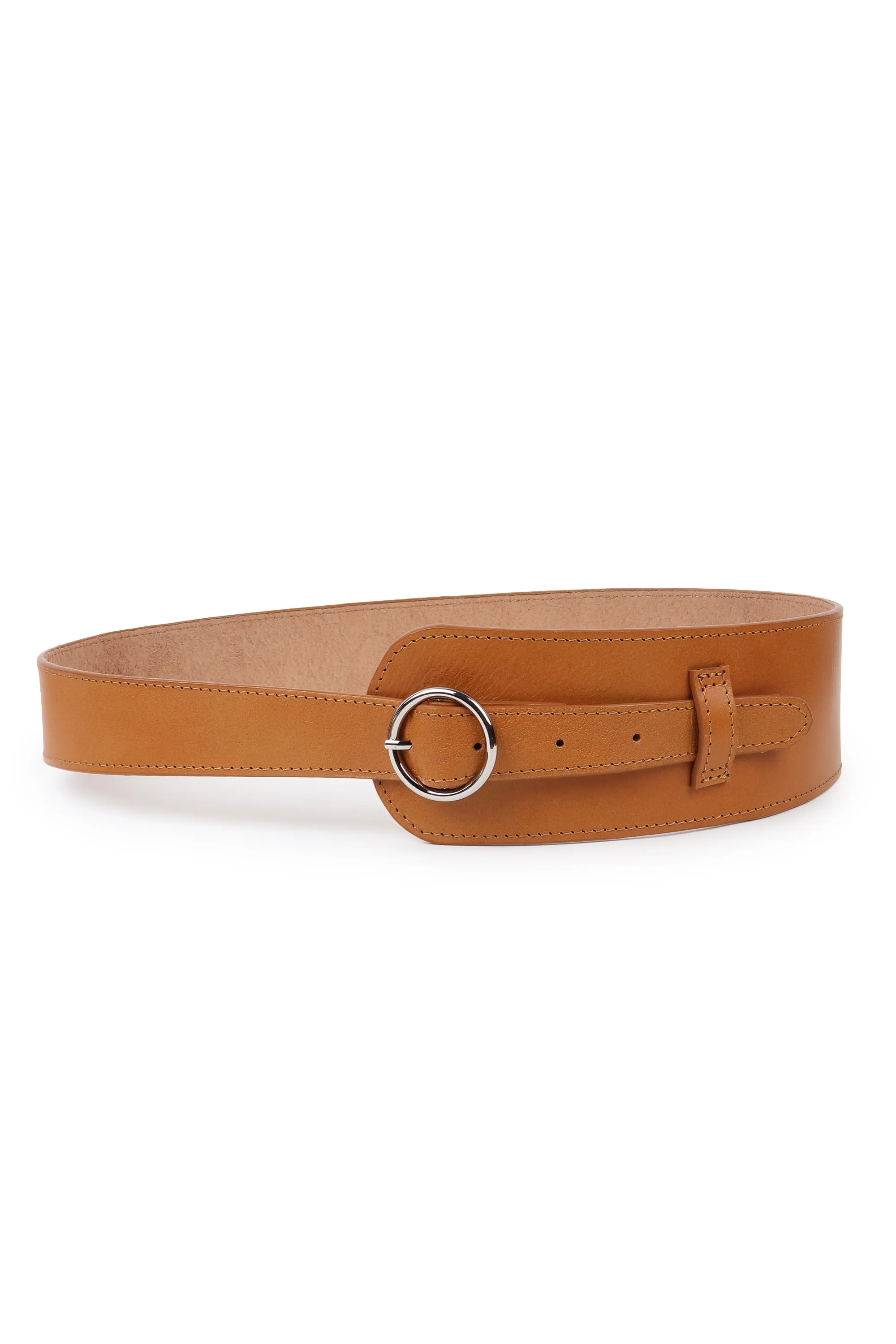 Wide Upcycled Leather Belt Camel